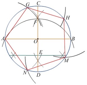 尺规作图圆内接正五边形