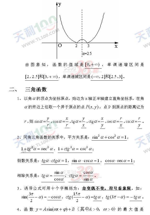 高中数学概念、公式大全(2)_高考网