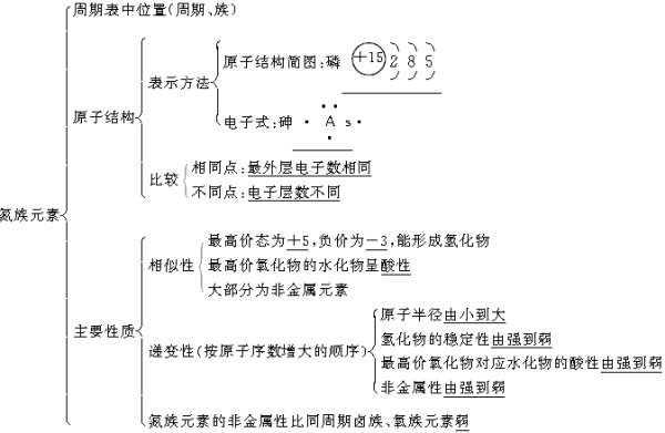 高中化学知识点总结;   十,氮族元素; 了解元素及其化合物,建立整体