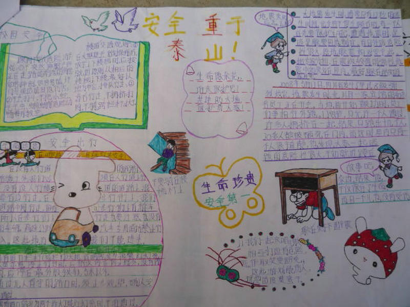 小学生安全手抄报内容
