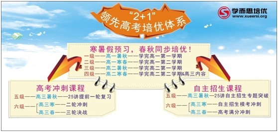 学而思高中课程规划--2+1领先高考培优体系