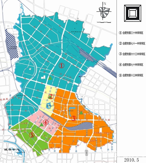 2010年合肥市新站区中学学区划分(图)