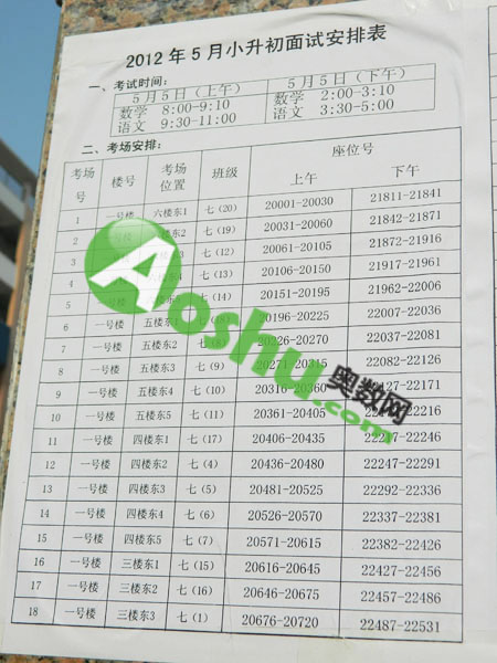 合肥育英中学小升初考试