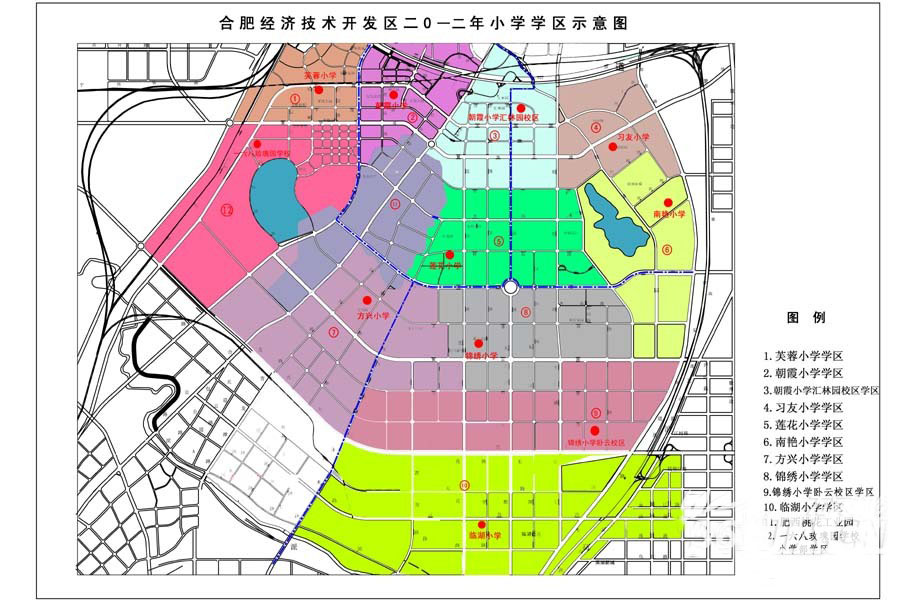 2012年合肥市各区小学学区划分图汇总_合肥奥