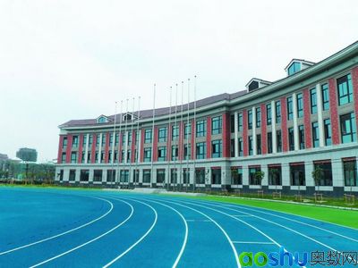 园区东沙湖学校蓝色的跑道