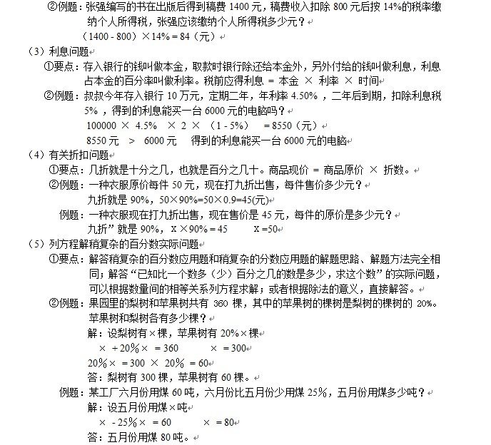 2013合肥小升初数学复习知识点:数与代数