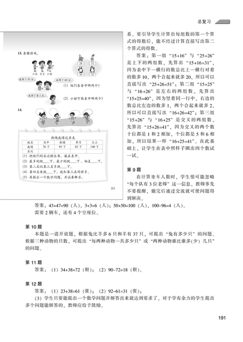 北师大版数学教师用书一年级下册：总复习