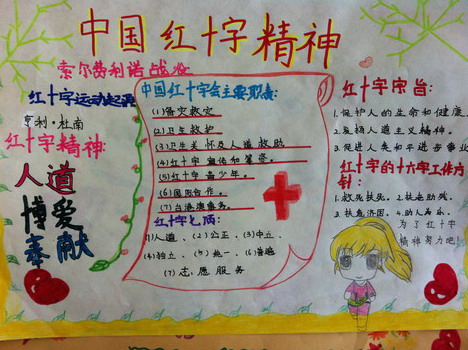 红十字手抄报:中国红十字精神_英语网