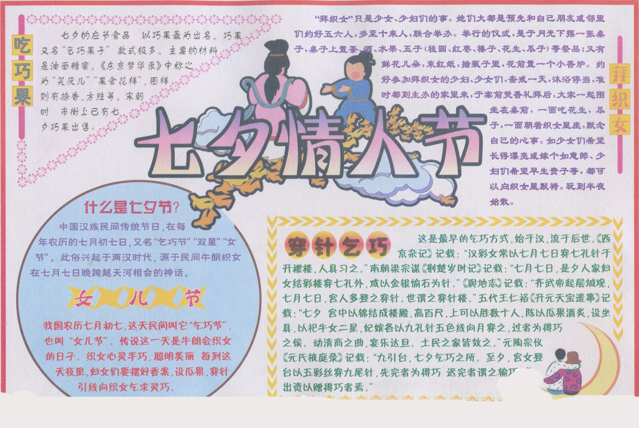 七夕英语手抄报
