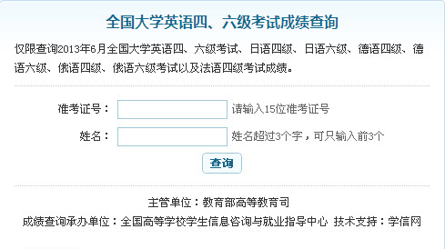 2014年12月英语四级成绩查询网站:学信网_英