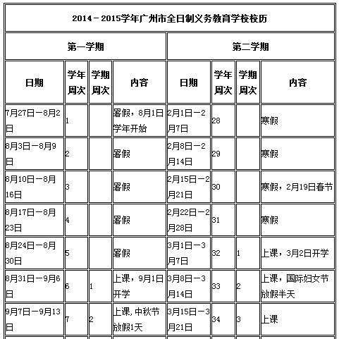 2015广州中小学生暑假放假时间安排表_英语网