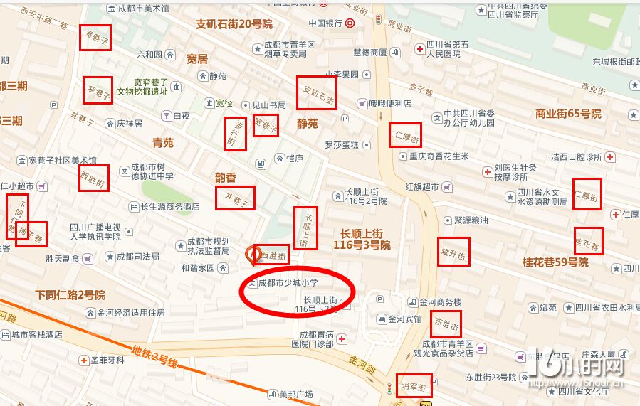 成都青羊区名校学区房地图