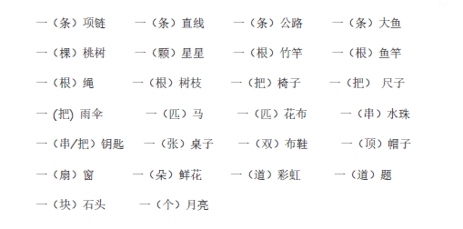 新课标人教版一年级语文下册量词专项练习microsoft word 文档