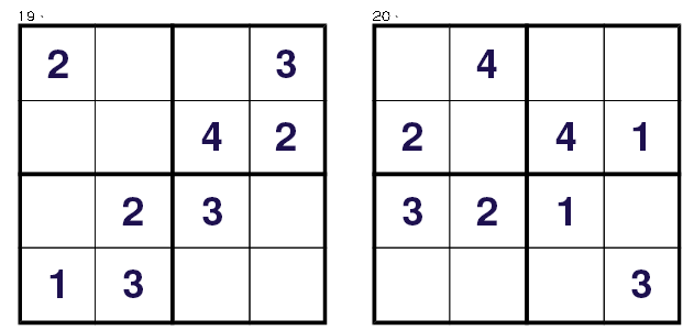 数学趣味逻辑游戏:数独四宫格(第五关)_数学游