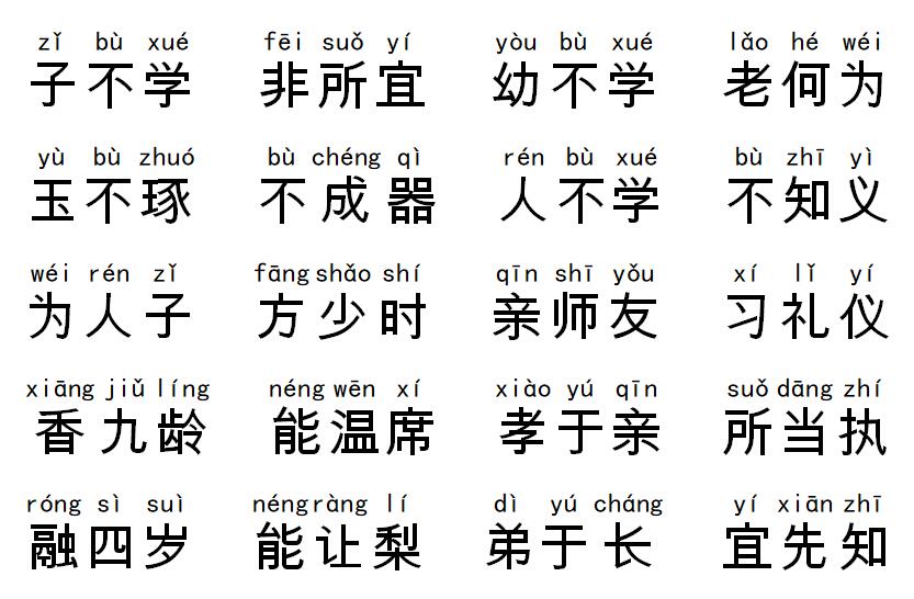 天津小学一年级语文辅导三字经注音版
