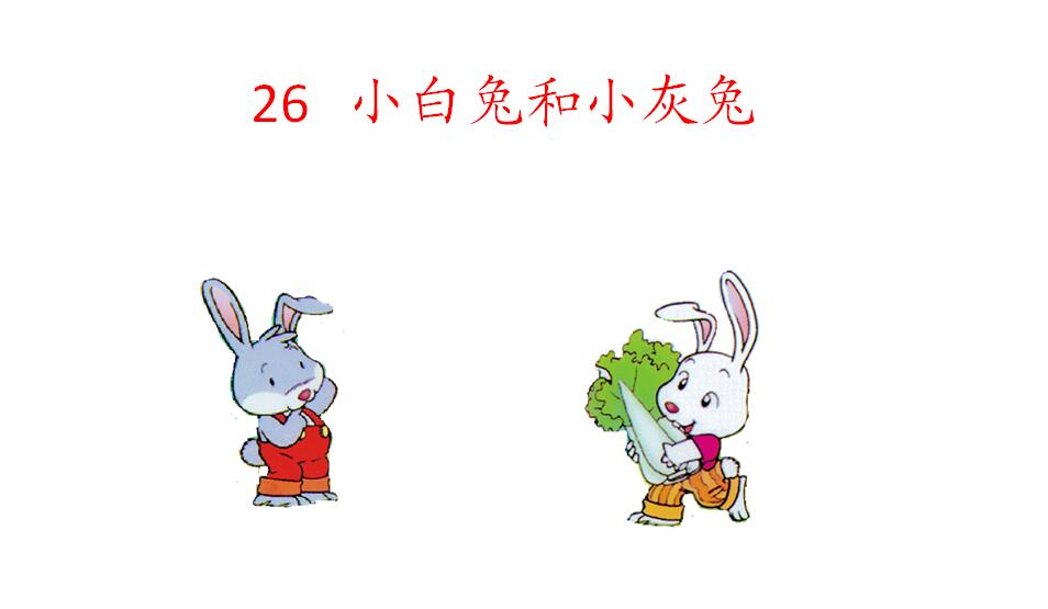 鲁教版一年级下册语文课件《小白兔和小灰兔》