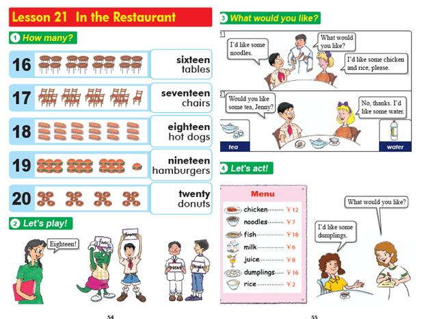 ̰Сѧ꼶²ӢμLesson21 In the Restaurant