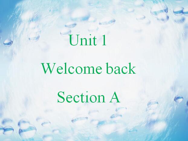 СW꼉ӢZnUnit 1 Welcome back Section A2