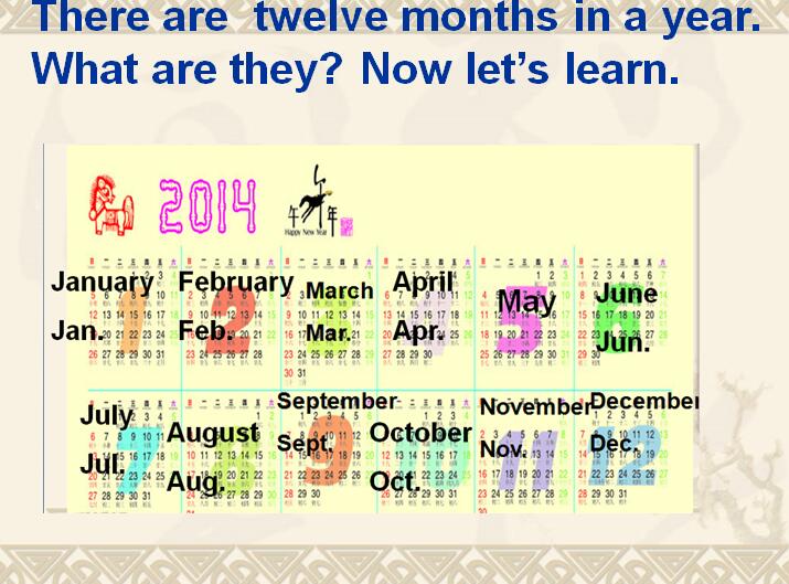 ̰Сѧ꼶²ӢμMonths of the Year2