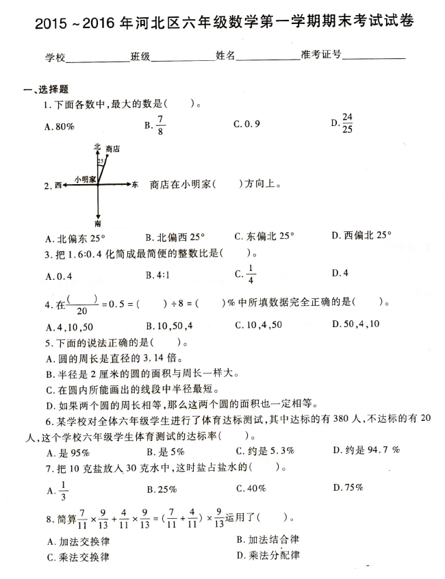 2015-2016ӱ꼶ϲĩѧԾ1