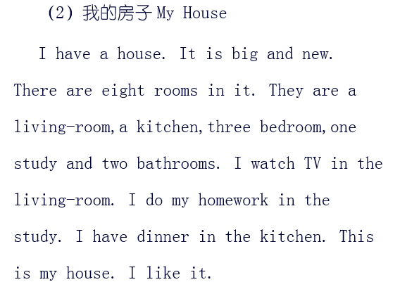 18年昆明升初中必背英语作文范文 My House 昆明小升初 奥数网