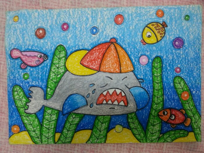 海底世界儿童画：作品欣赏2_智力开发插图2