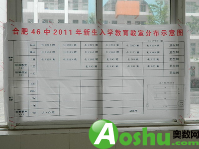 新生“入学教育”教室分布图