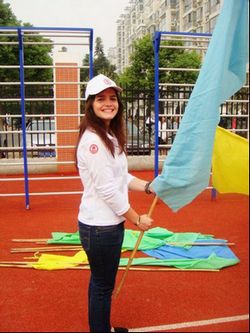 立达外教Catherine在校运动会