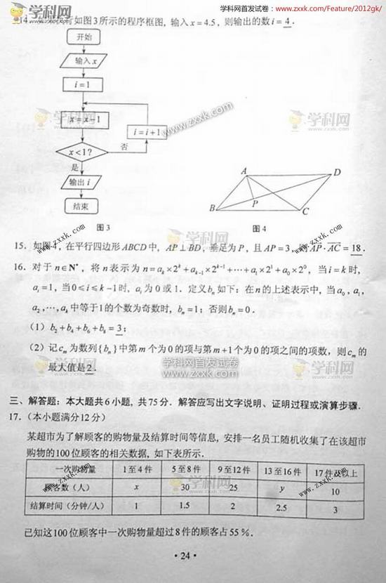 2012Ͼ߿(sh)W(xu)ģ