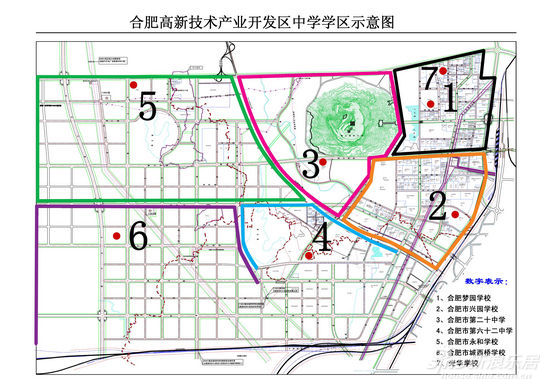 2012年合肥市高新区中学学区划分范围