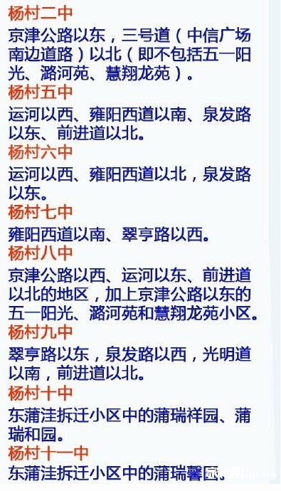 2015天津武清区小升初就近入学实施办法