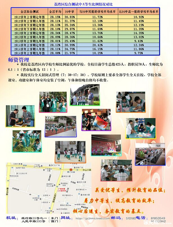 2015年广州市第二十四中学招生简章 2015年广州市第二十四中学招生简章