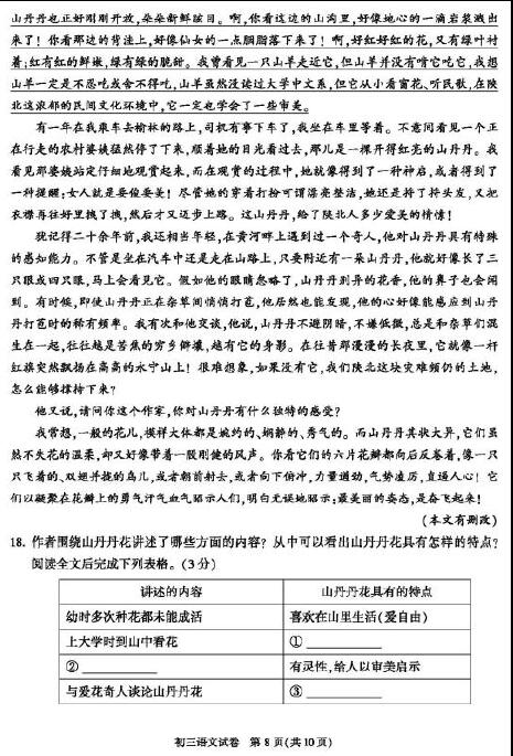 2020年北京市顺义区中考二模语文试卷（图片版）