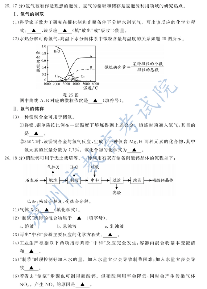 2020年江苏苏州中考化学真题（已公布）