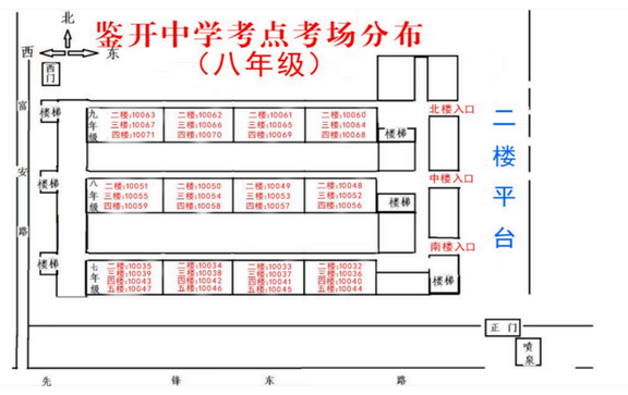 2024年天津东丽区中考考试知识点考场示意图