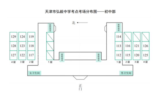2024年天津东丽区中考考试知识点考场示意图